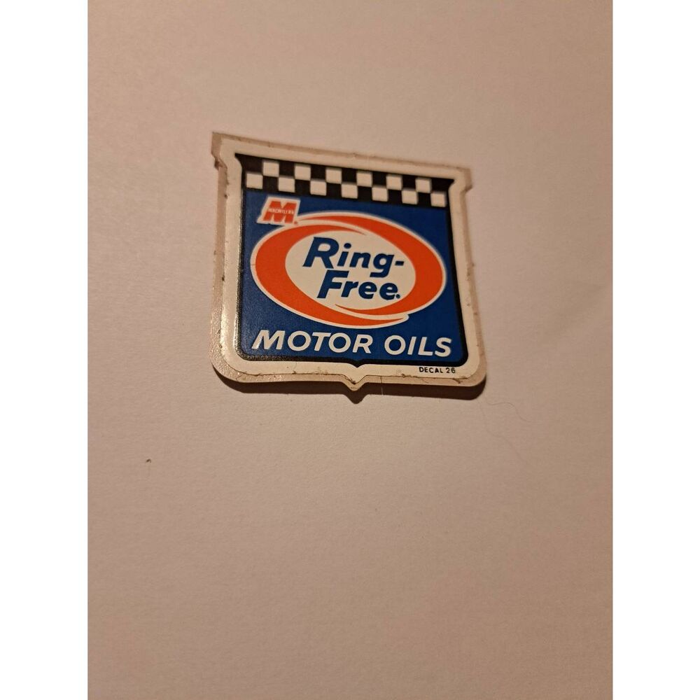 Vintage 60s Original Macmillan Ring Free Motor Oil Rat Rod Race Decal Sticker